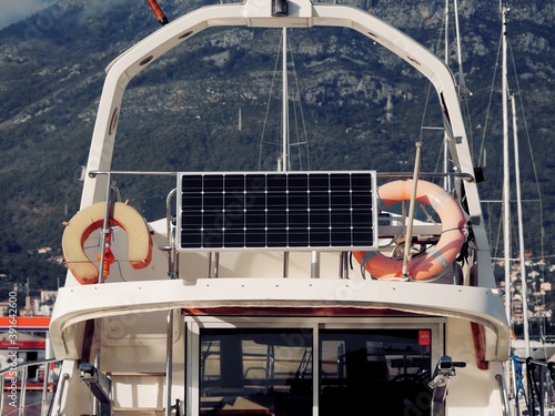 Solar panels installed on the yacht