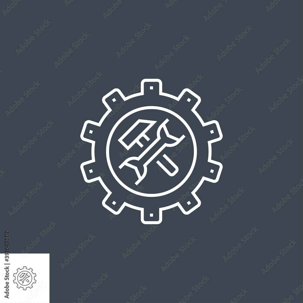 Technical Support Related Vector Thin Line Icon. Isolated on Black Background. Editable Stroke. Vector Illustration. Technical Support Related Vector Thin Line Icon. Isolated on Black Background. Editable Stroke. Vector Illustration.