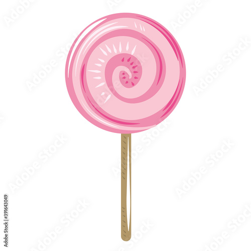 cute candy in stick cartoon decoration icon