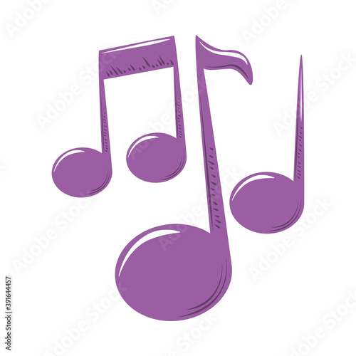 cute purple musical notes cartoon decoration icon