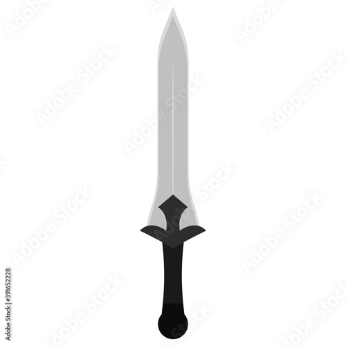 Isolated silver sword black medieval war icon- Vector