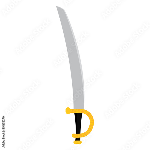 Isolated samurai silver sword medieval war icon- Vector