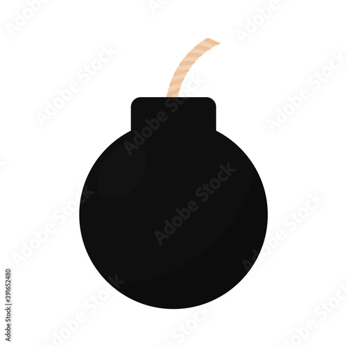 Isolated black bomb gun war icon- Vector