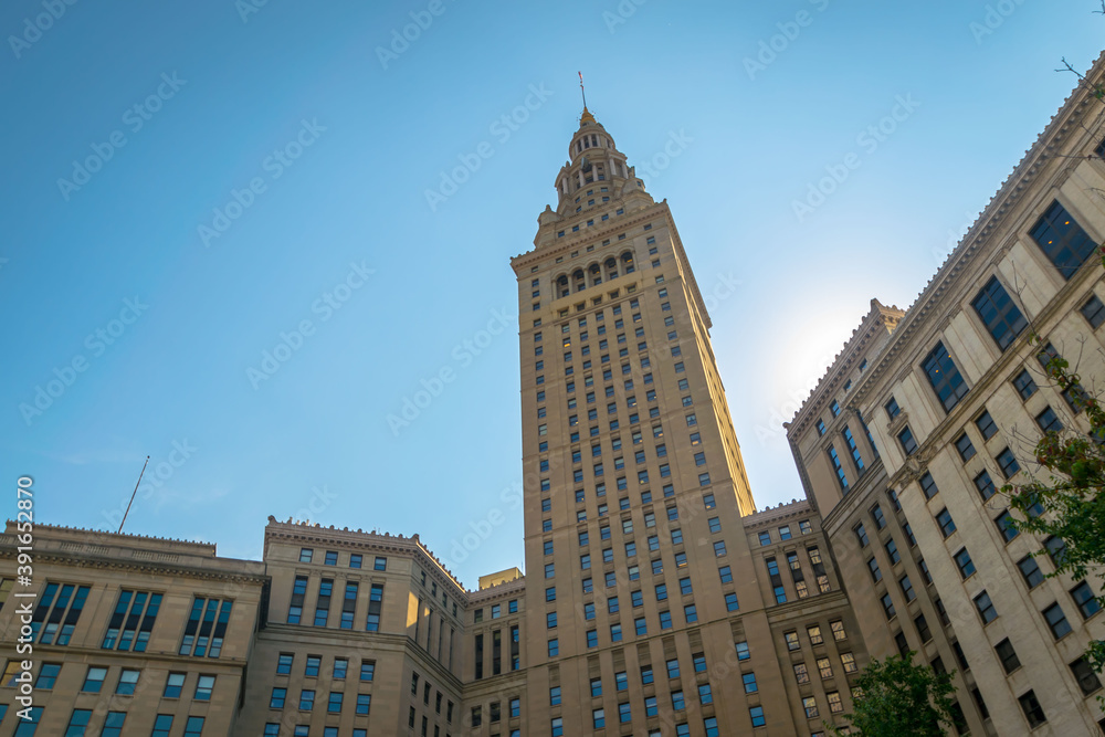 Fototapeta premium A landmark tower in Cleveland, Ohio