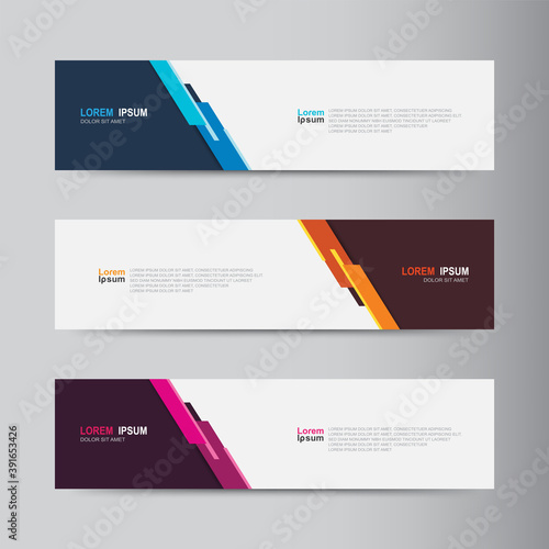 Vector abstract web banner design template. Collection of web banner template. Abstract geometric web design banner template. Header - landing page Web Design Elements