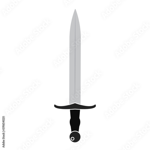 Isolated silver sword medieval war icon- Vector