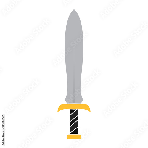Isolated silver sword gold medieval war icon- Vector