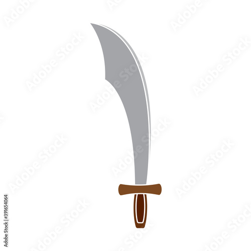 Isolated silver sword arabian medieval war icon- Vector