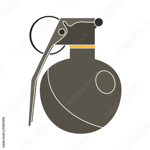 Isolated grey grande gun war icon- Vector