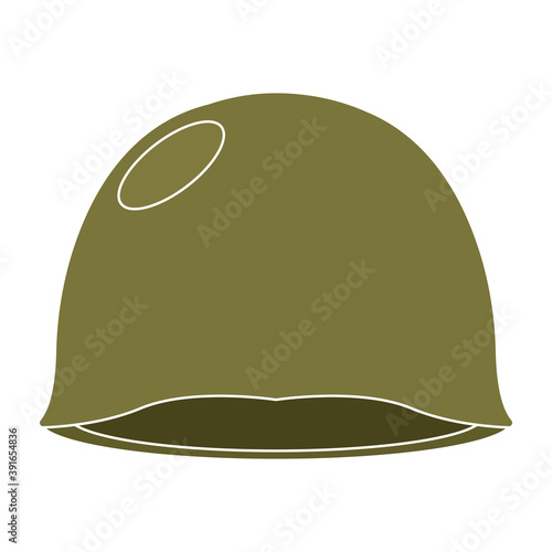 Isolated green helmet gun war icon- Vector