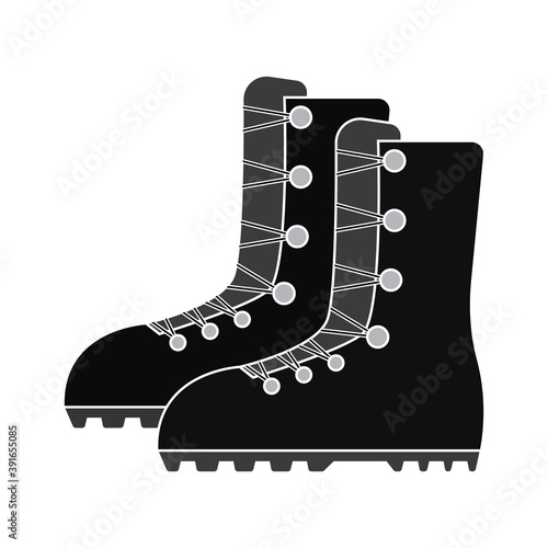 Isolated boots soldier gun war icon- Vector