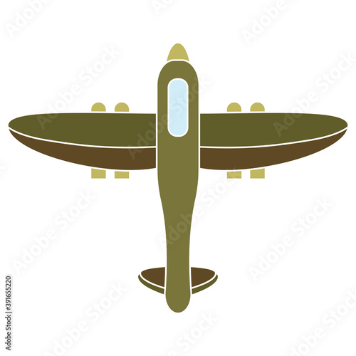 Isolated airplane soldier gun war icon- Vector