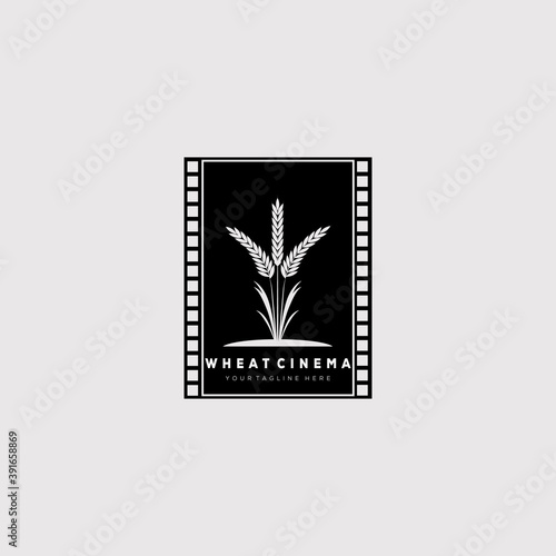 wheat cinema logo vector illustration design