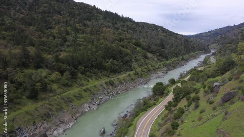 Retired Railway and Tunnel near Ukiah California Drone Scenic View photo