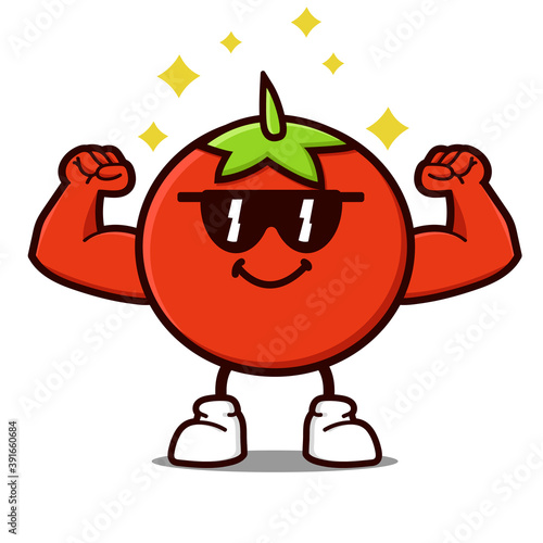 cute tomato cartoon mascot character
