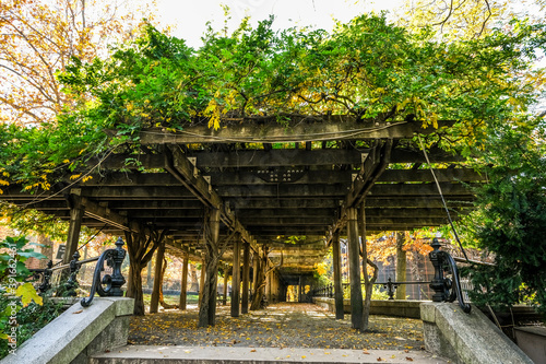 Covered resting area in the park