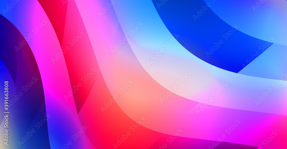 Fototapeta premium Abstract background with colorful gradient. Vibrant graphic wallpaper with stripes design. Fluid 2D illustration of modern movement.