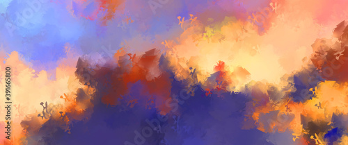 Artistic vibrant and colorful wallpaper.Brushed Painted Abstract Background. Brush stroked painting.