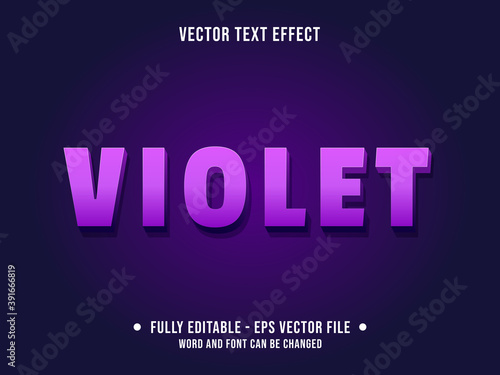 Editable text effect - purple violet color gradient modern style