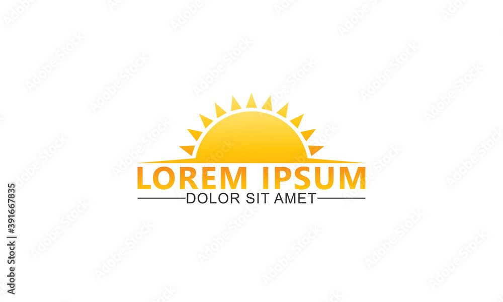 Fototapeta premium abstract geometric creative sun logo design vector icon template illustrations, editable eps 10