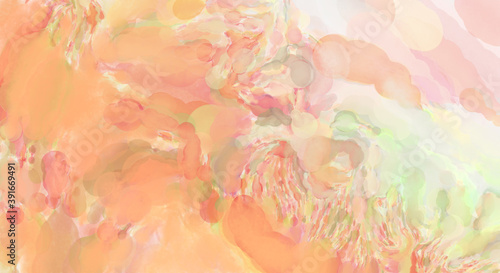 Soft watercolor wallpaper. Artistic painting with softly brushed colors. Pastel colors dabbed background. Painted abstract wall art.