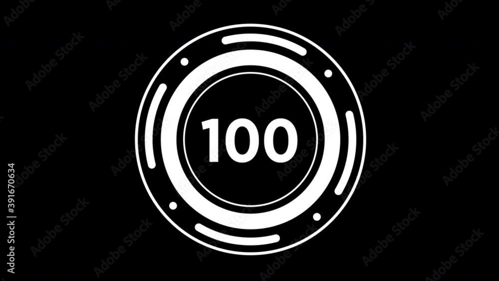 UI interface Motion Graphic Design - 100% - 4K Stock Video isolated on black UI interface Motion Graphic Design - 100% - 4K Stock Video isolated on black