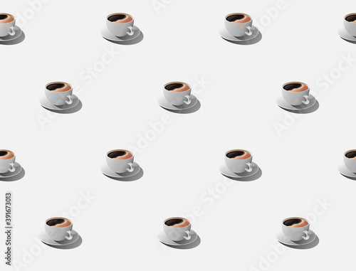 Pattern of a cup of coffee and culinary completeness in cafes and restaurants