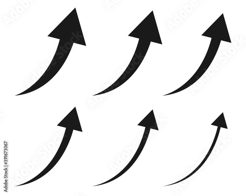 Right shoulder rising arrow illustration material set