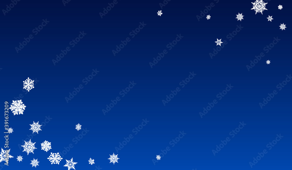 White Snowflake Panoramic Vector Blue Background. White Snowflake Panoramic Vector Blue Background.