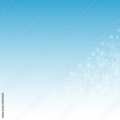 Gray Snowflake Vector Blue Background. Xmas 