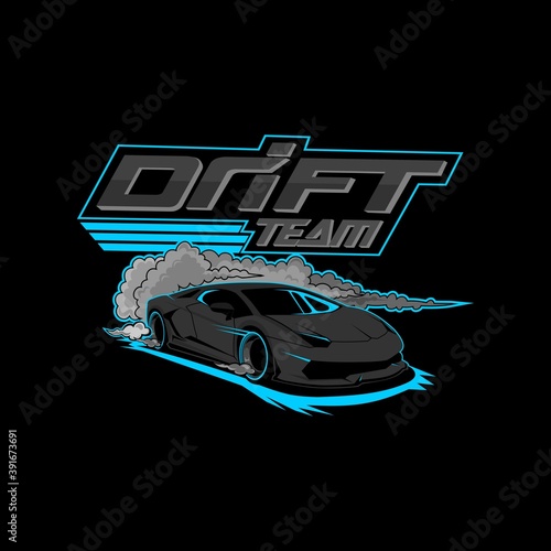 grey and blue car vector drift team