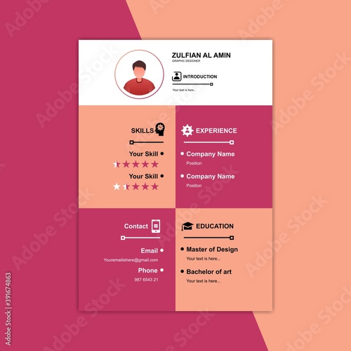 Awesome curriculum vitae design idea