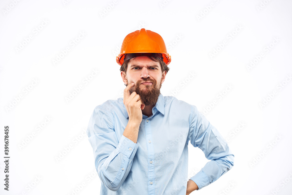 engineer in orange safety helmet in construction emotions professional lifestyle engineer in orange safety helmet in construction emotions professional lifestyle