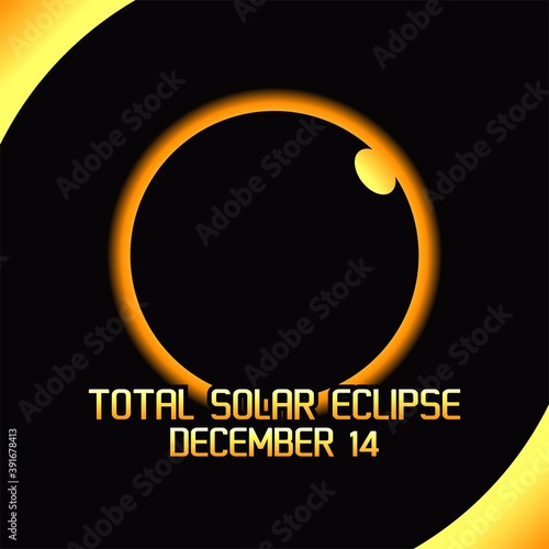 Total Solar Eclipse Vector Illustration. Suitable for greeting card poster and banner