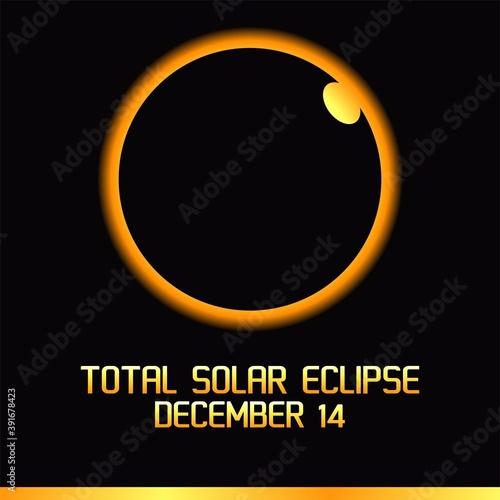 Total Solar Eclipse Vector Illustration. Suitable for greeting card poster and banner