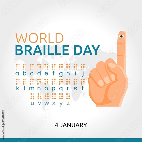 World Braille Day Vector Illustration. Suitable for greeting card poster and banner