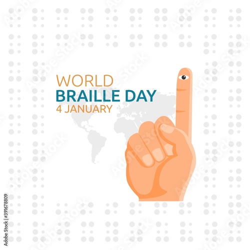 World Braille Day Vector Illustration. Suitable for greeting card poster and banner