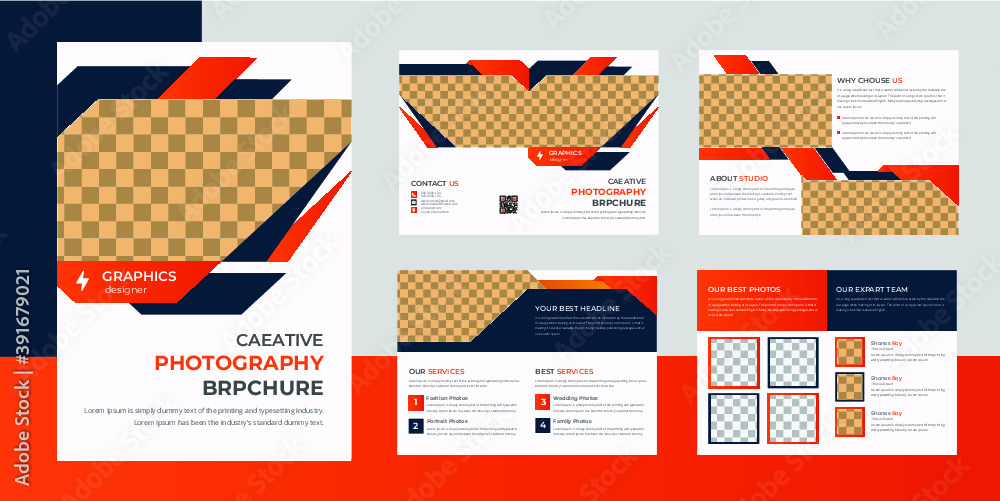 Photography Modern & Creative 08 Pages Annual Report Bi Fold brochure template design Photography Modern & Creative 08 Pages Annual Report Bi Fold brochure template design