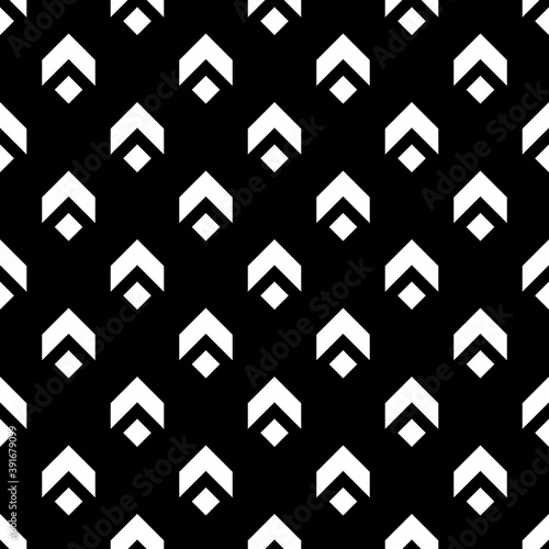 Seamless pattern with geometric ornament pointer on black background. suitable for backgrounds, covers, fabrics, fashion, etc.