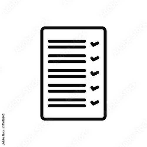 Black line icon for result