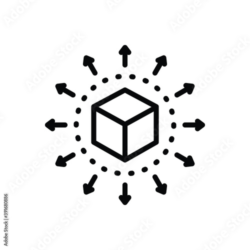 Black line icon for distribute