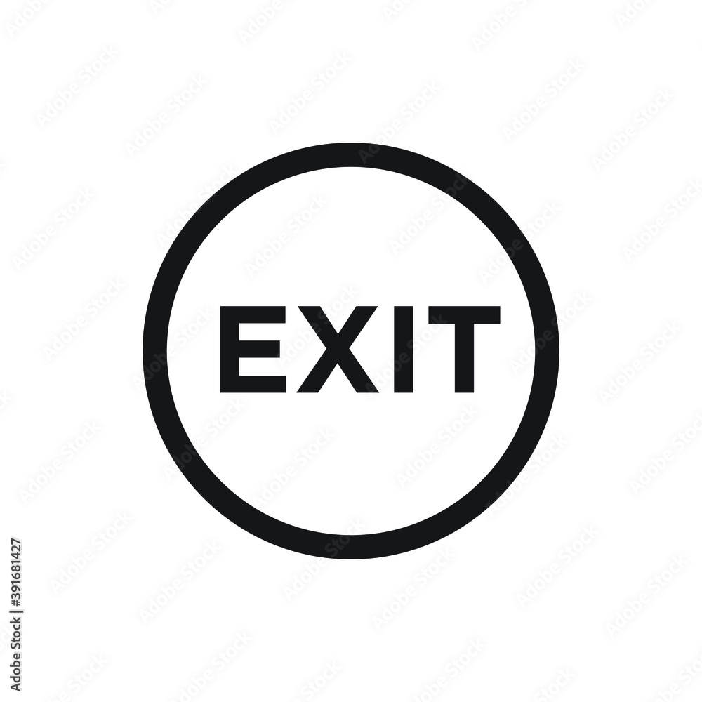 Exit icon design isolated on white background Exit icon design isolated on white background