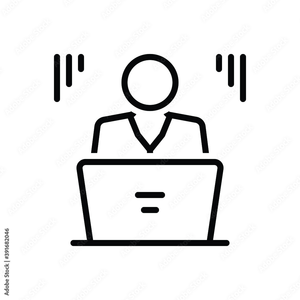 Black line icon for study