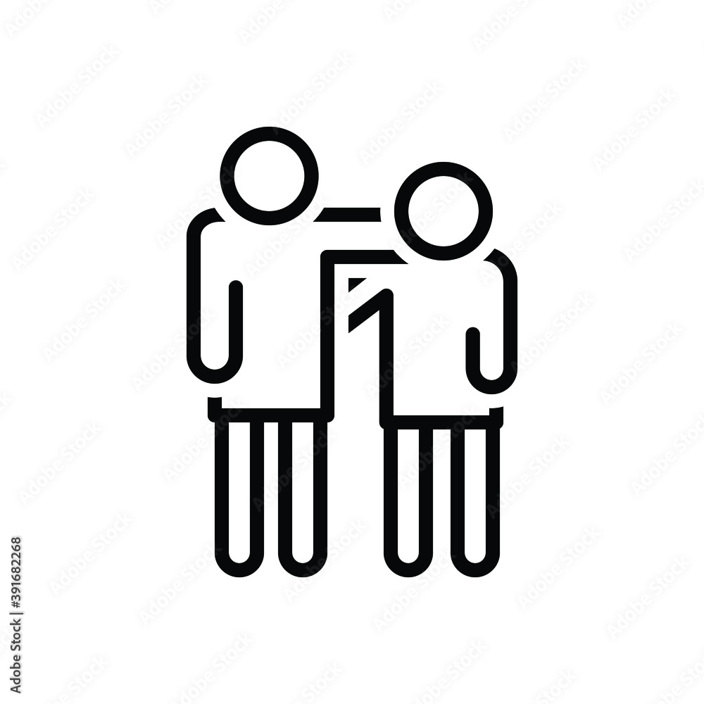 Black line icon for cousin Black line icon for cousin