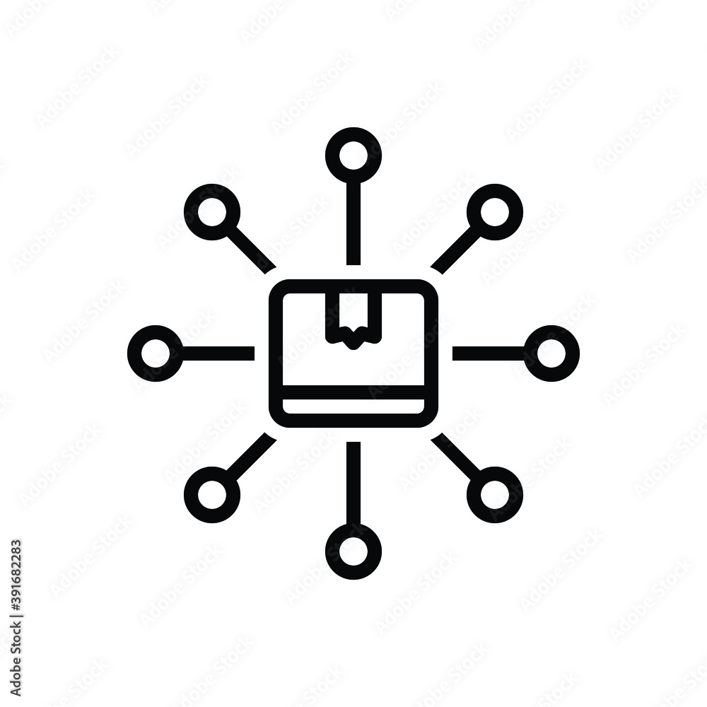 Black line icon for distribution Black line icon for distribution