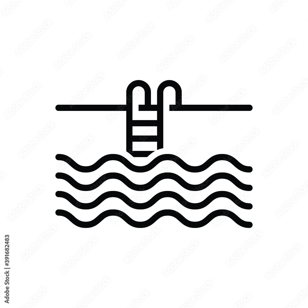 Black line icon for pool Black line icon for pool
