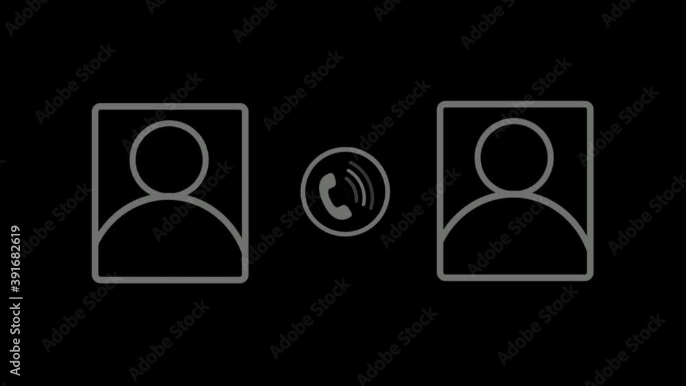 New gray color phone calling animation on black background, New phone call New gray color phone calling animation on black background, New phone call