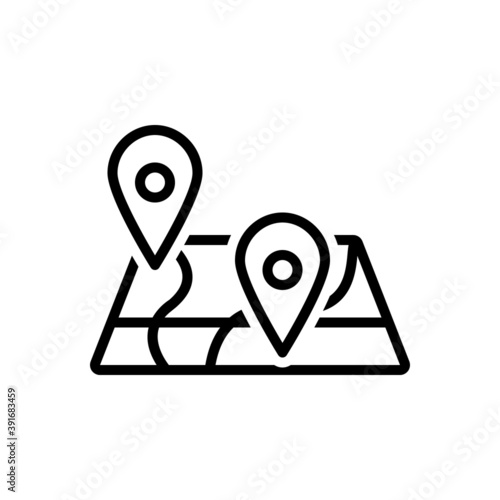 Black line icon for district
