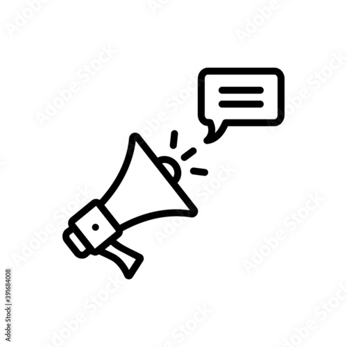 Black line icon for announce