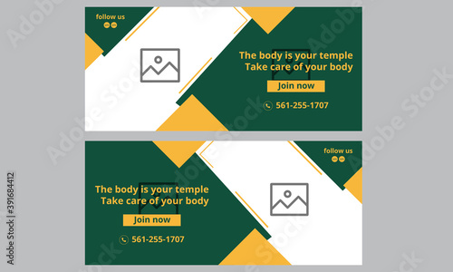 Gym abstract banner design web template Set, Horizontal header web banner. Modern Geometric  Triangle cover header background for website design, Social Media Cover ads banner, invitation card.